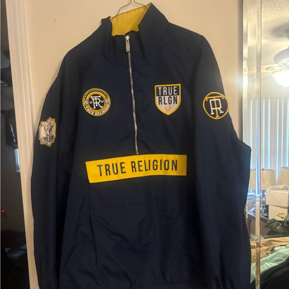 True Religion Blue and Yellow Pullover